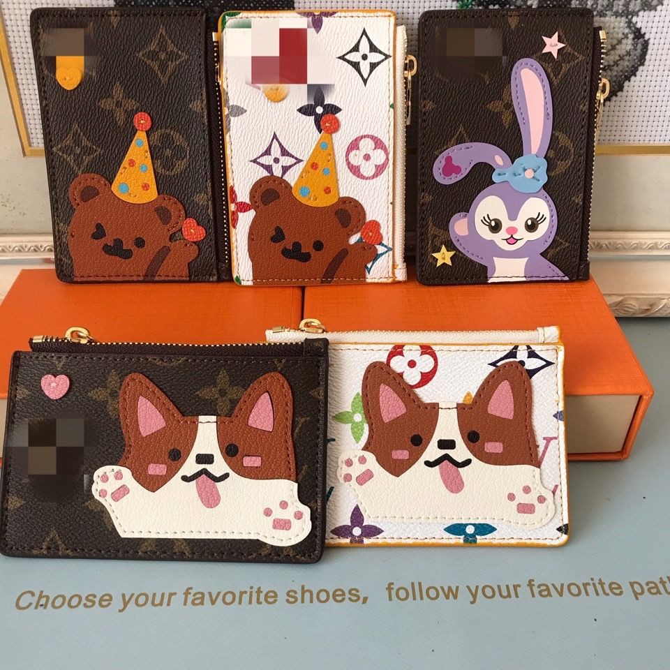 Ví da ngắn đựng thẻ lv có khóa kéo thích hợp cho nữ