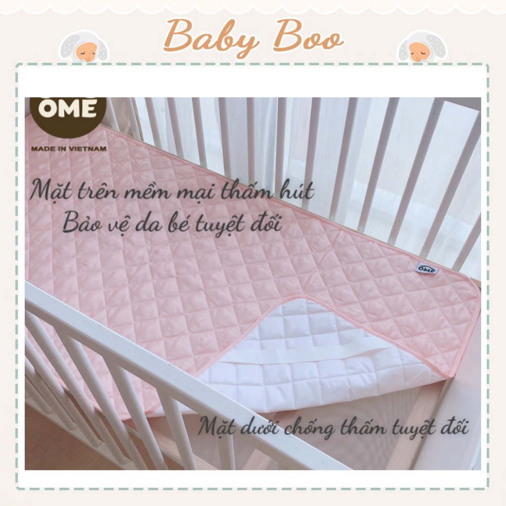 Lót chống thấm, Lót thay bỉm Ome 100% cotton organic siêu thấm hút an toàn [ babyboo]