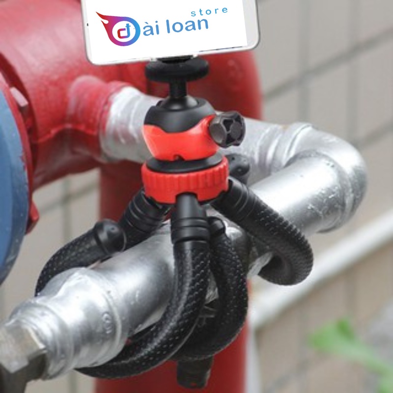 Chân đế máy ảnh, chân đế điện thoại Tripod Ballhead Mini Octopus Flexible kèm kẹp điện thoại