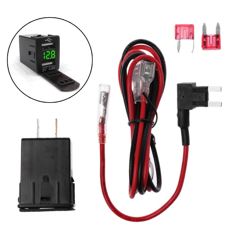 Ổ Cắm Sạc Xe Hơi 2 Cổng USB 4.8A 12V Có Vôn Kế