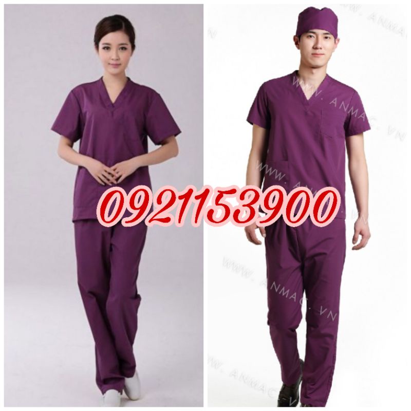 Đồng phục spa, phòng khám  màu tím