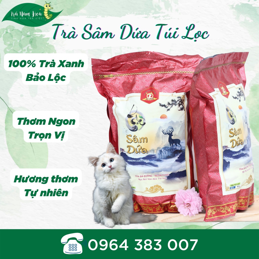 Com bo 2 Gói Trà Sâm Dứa Túi Lọc Nai Vàng 350g (Hiệu Thiên Thành)