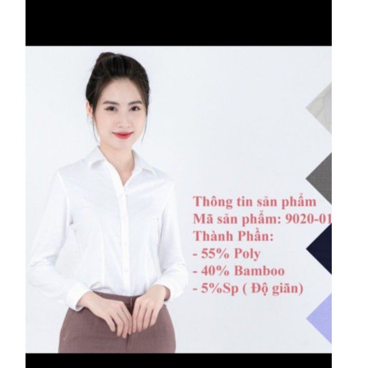 Áo sơ mi nữ Thái Hòa mã 9020 và 9002 vải sợi tre co giãn