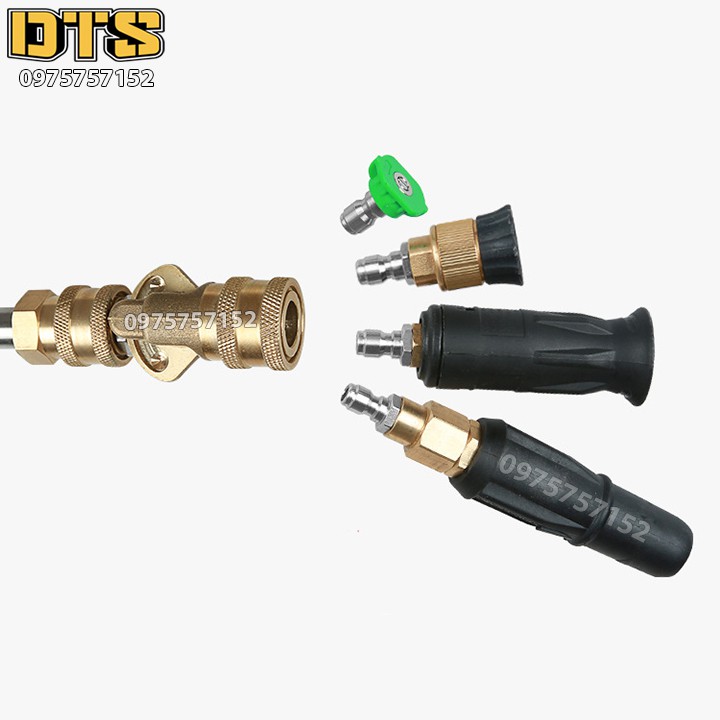 Khớp xoay điều chỉnh 3 góc   nối nhanh béc súng xịt rửa của máy rửa xe - Ren nối nhanh 1/4 inch
