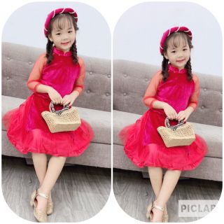 Váy nhưng cho bé đón tết