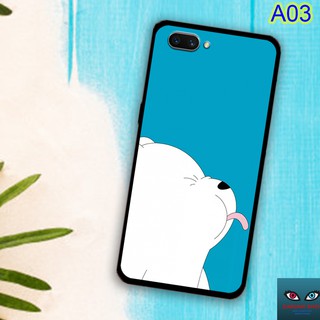 (❤️ FREESHIP ĐƠN 50 000❤️) Ốp lưng kính OPPO A3S A1K in hình gấu We bare Bears CUTE các loại