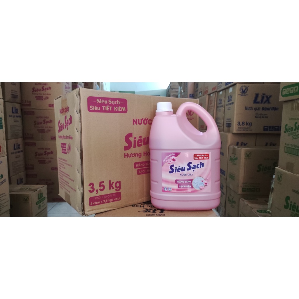 Thùng 4 chai nước giặt đậm đặc Lix hương nước hoa 3.6kg
