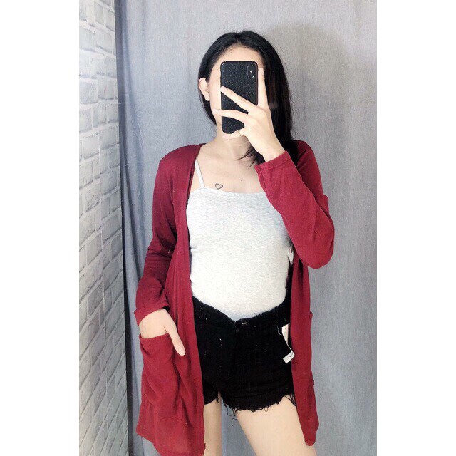 áo khoác nhẹ nữ phối 2 túi dưới xinh cực hot hit