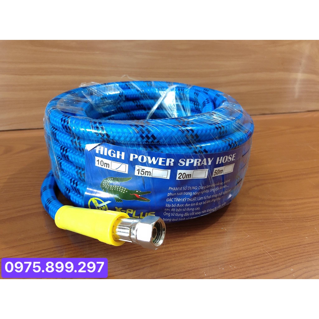 Dây rửa xe áp lực cao 5 lớp - cho máy đầu rửa xe motor rời . Dây 10M - 15M và 20M