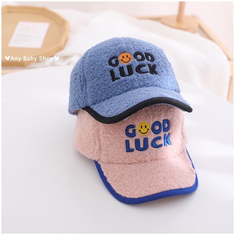 Nón mũ lưỡi trai trẻ em thêu chữ Good Luck cho bé trai và bé gái nhiều màu xinh yêu ❣❣