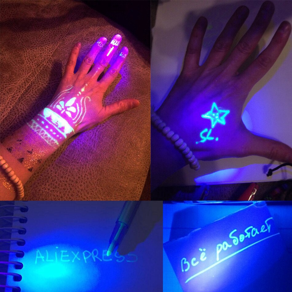 💥💥Bút dạ quang bí mật viết không thấy, chiếu đèn trong đêm mới nhìn ra nét viết chiếu đèn led UV 2 trong 1 000321💥💥