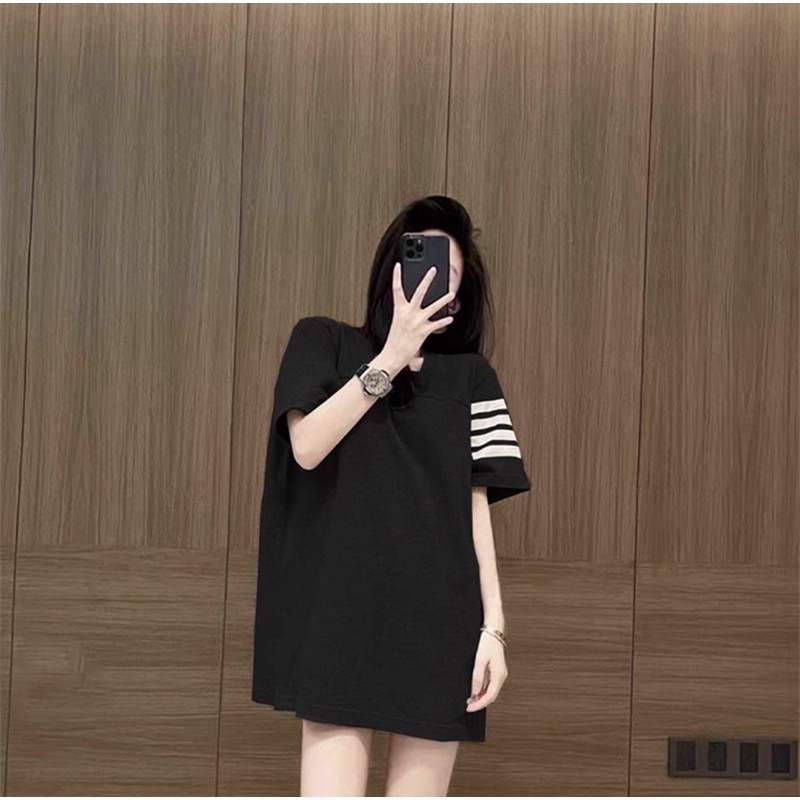 Áo Thung Nam Nữ In 3 Sọc Tay Áo trending 2022 TL