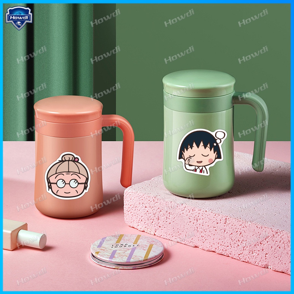 Miếng Dán Trang Trí Mũ Bảo Hiểm / Xe Hơi / Xe Máy Chống Thấm Nước Hình Chibi Maruko-chan Dễ Thương
