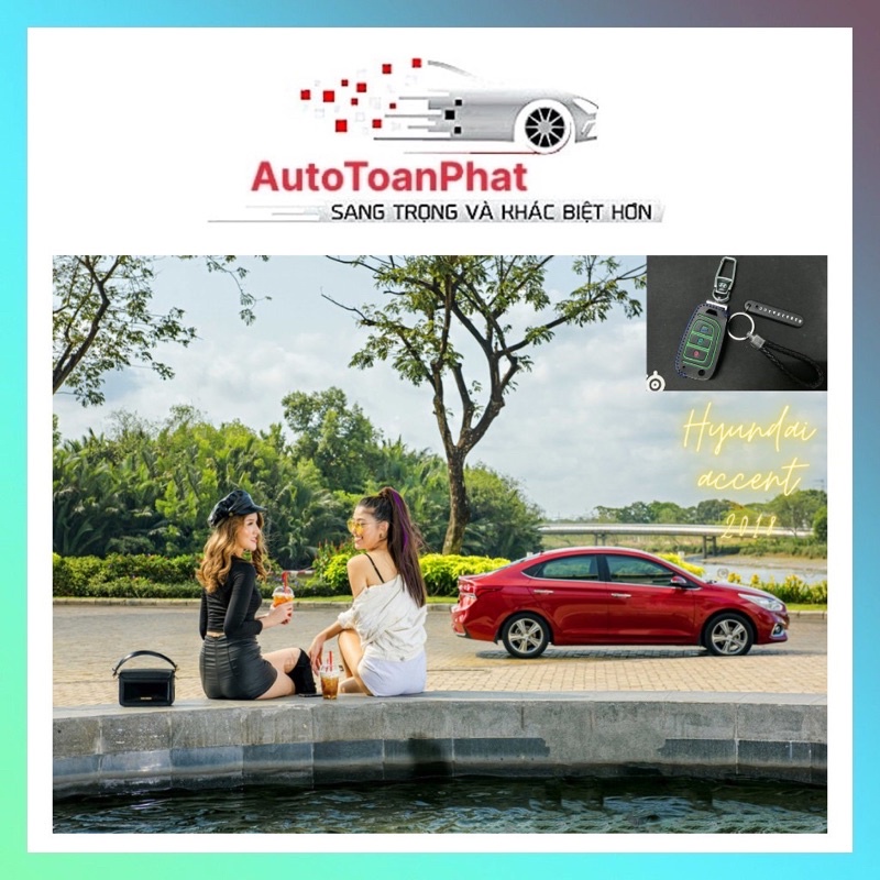 Bao da chìa khoá Hyundai Accent số sàn