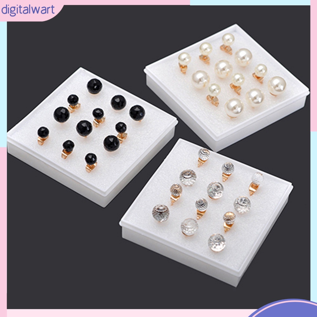 Cặp khuyên tai đính đá pha lê/ngọc trai nhân tạo sang trọng cá tính dành cho nữ