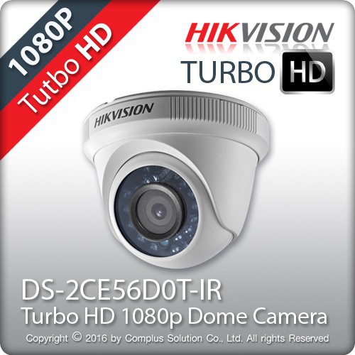 Camera HDTVI Dome 2.0MP Hikvision DS-2CE56D0T-IR - Hàng chính hãng