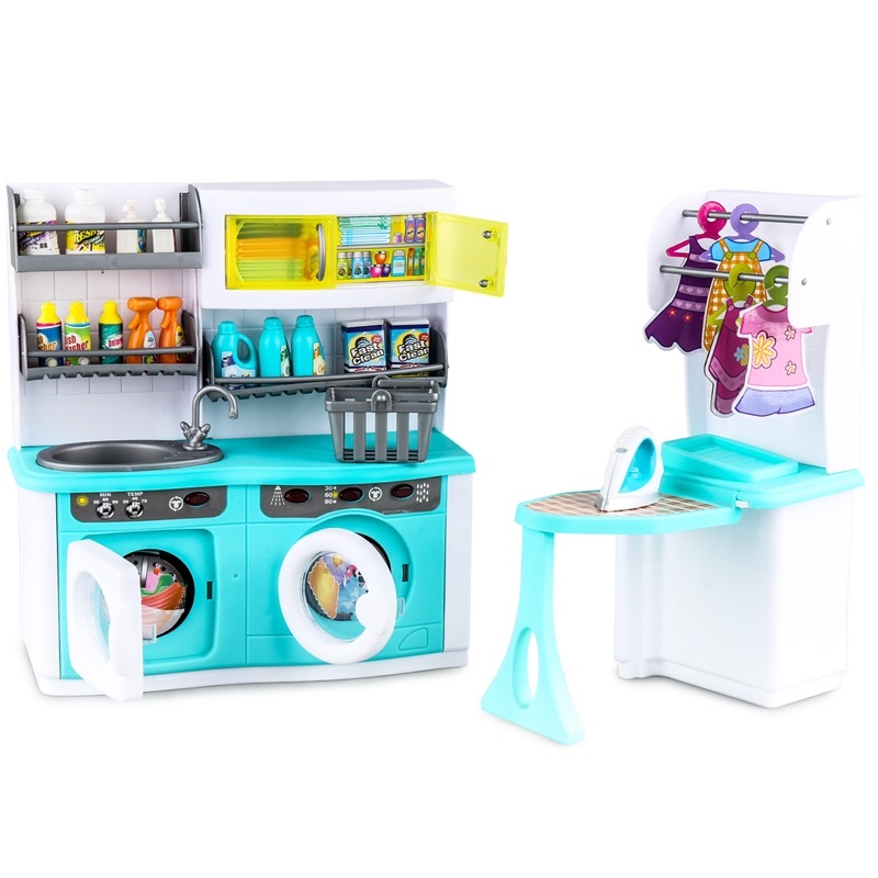 ĐỒ CHƠI NHẬP VAI CHO BÉ - BỘ MÁY GIẶT SẤY ỦI QUẦN ÁO PIN