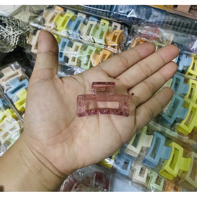 Kẹp tóc vuông nhựa màu size mini