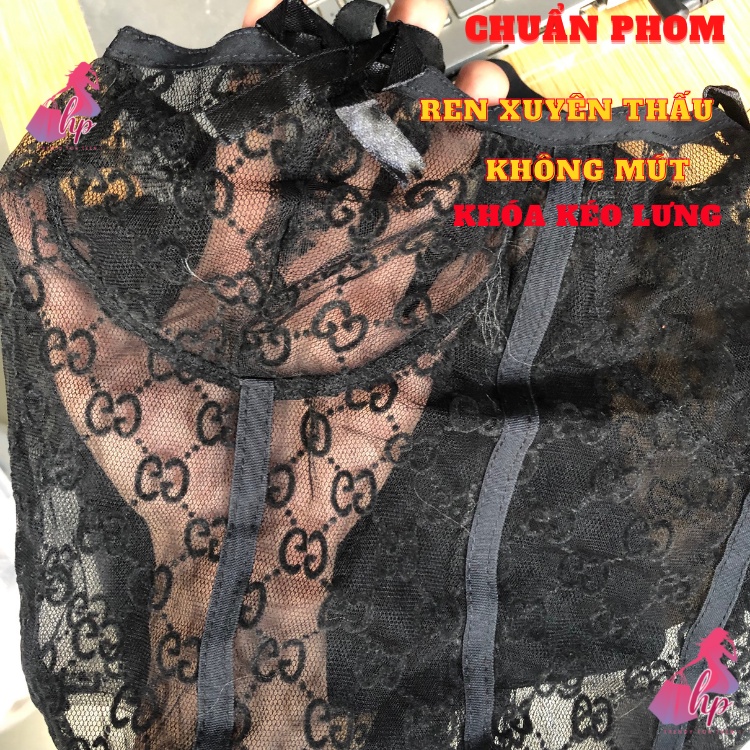 Áo 2 dây ren xuyên thấu không mút- khóa kéo lưng alohashop91