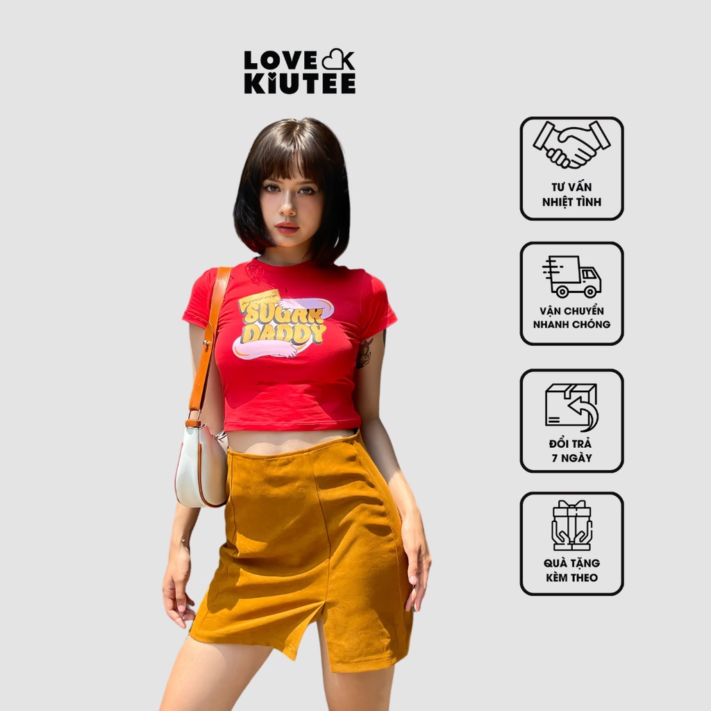 Chân váy nhung gân Bad Habits Mini Skirt LOVEKIUTEE