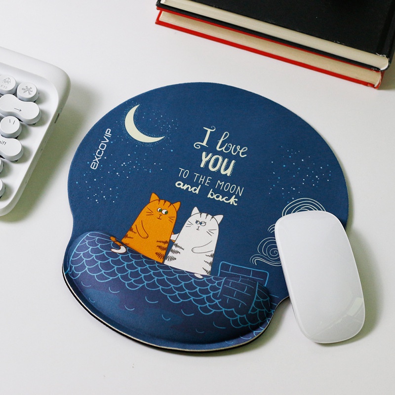 Tấm Lót Chuột Đệm Tay Silicon Hình Mèo Siêu Cute, Bàn Di Chuột Dễ Thuơ ng | Mouse Pad