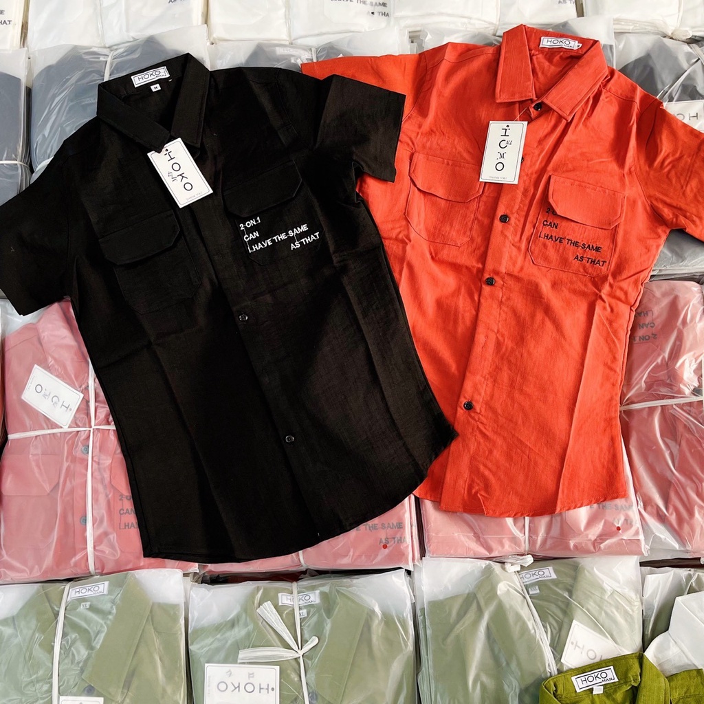 Áo sơ mi tay ngắn form hàn quốc trẻ trung với 4 màu thanh lịch