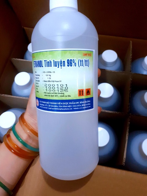 CỒN tinh luyện 96% OPC chai 1000ml.