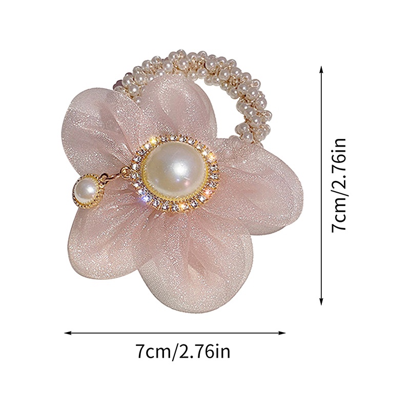 Dây Cột Tóc Hình Hoa Đính Ngọc Trai Nhân Tạo Thời Trang