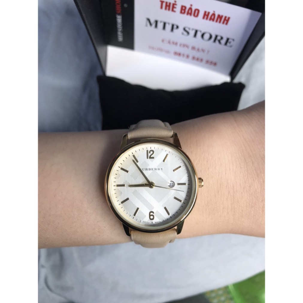 Đồng hồ nữ Burberry dây da mềm thẻ bảo hành 12 tháng, tặng box xinh -Dongho.bubery