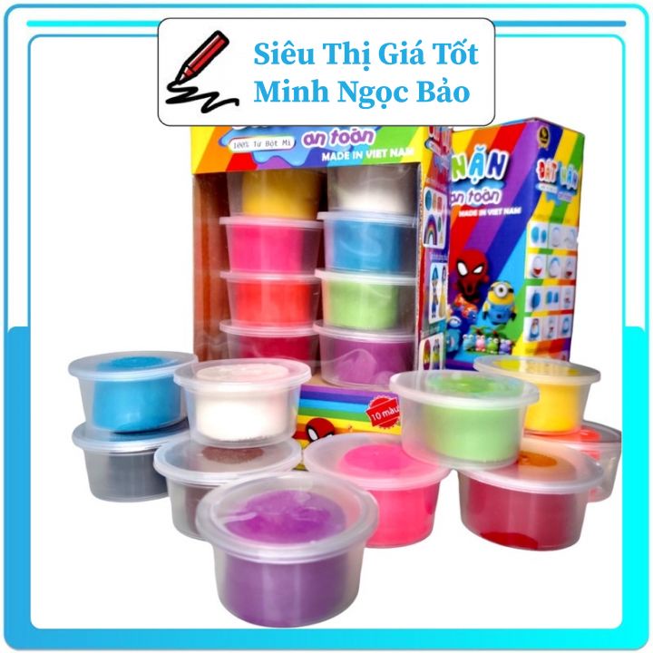 Đất Nặn Bột Mì Hàng Việt Nam(6 Màu Và 10 Màu) Cho Bé Vui Chơi Sáng Tạo
