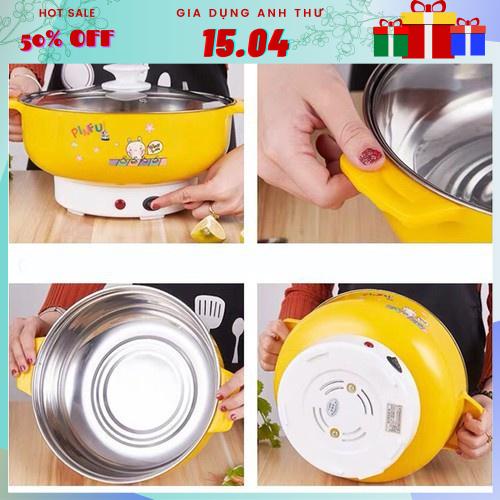 [Siêu Sale] Nồi lẩu mini đa năng size 28cm - Nồi lẩu điện COOKING POT chiên, xào, nấu mỳ, nấu lẩu