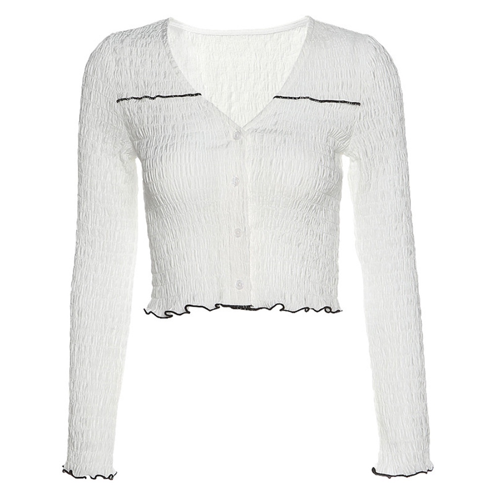 Áo thun cardigan dài tay màu trơn thời trang nữ thanh lịch