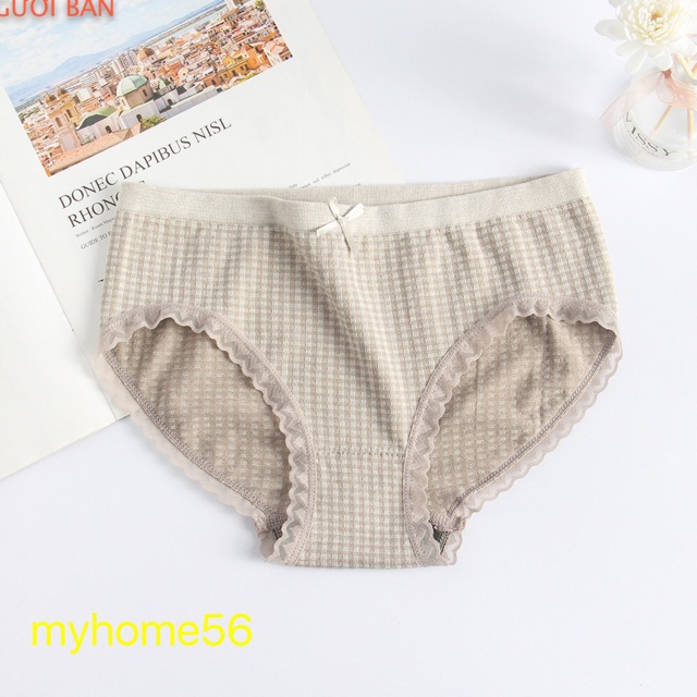 [SIÊU DÃN] SET 10 quần lót cotton dãn 4 chiều  kẻ ô cao cấp