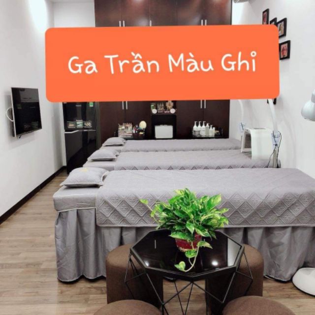 lGa giường spa trần bông, ga giường gội chất cotton poly