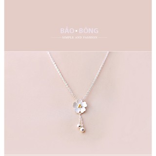 Dây chuyền hoa anh đào chuỗi bạc Nhật bản