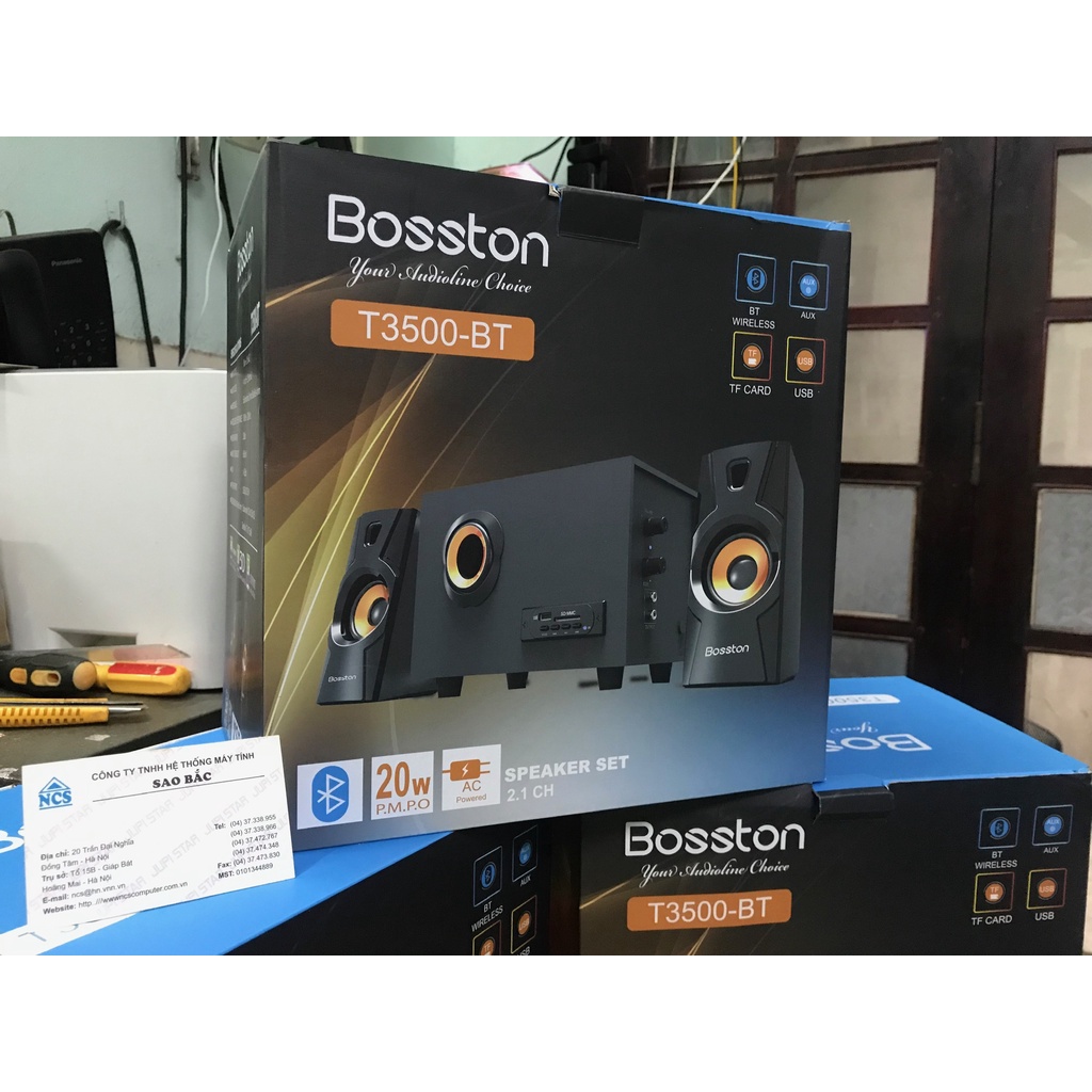 Loa vi tính Bosston Bluetooth 2.1 T3500-BT có điều khiển từ xa, thẻ nhớ -âm thanh mạnh mẽ bh 12 tháng