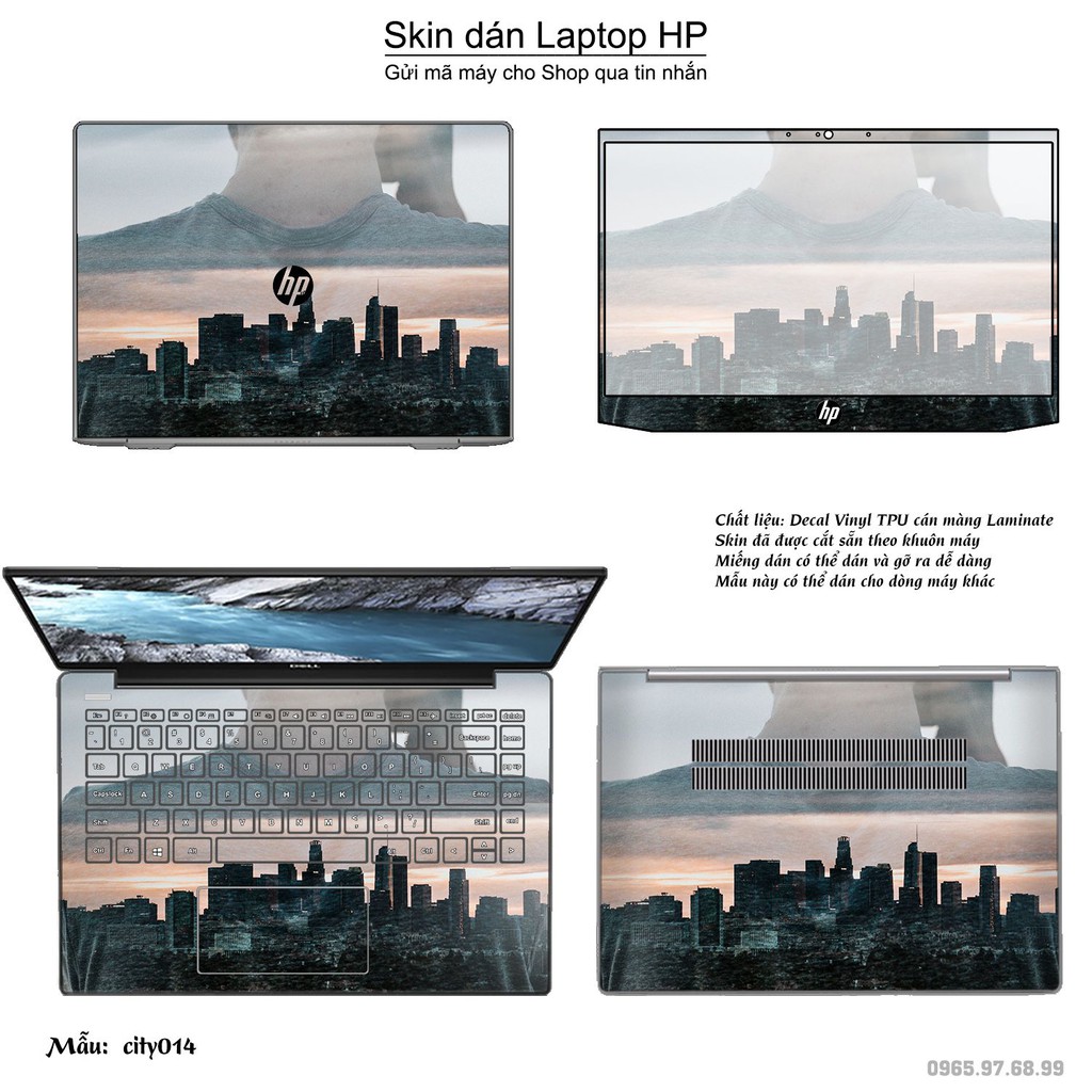 Skin dán Laptop HP in hình thành phố nhiều mẫu 3 (inbox mã máy cho Shop)