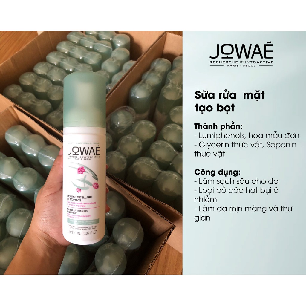 Sữa Rửa Mặt Tạo Bọt JOWAE Loại Bỏ Chất Bẩn Làm Sạch Da - Mỹ Phẩm Thiên Nhiên Nhập Khẩu Pháp 150ml