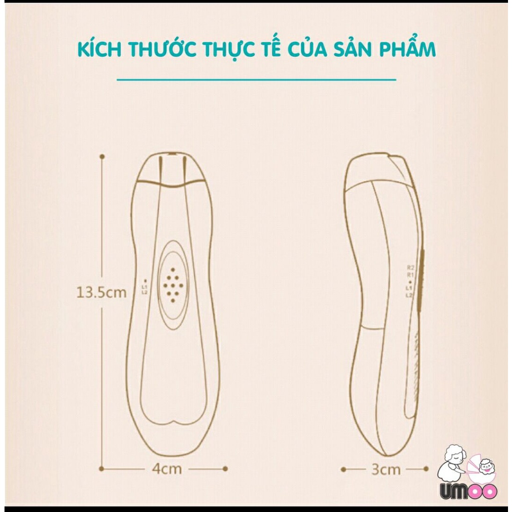 Máy Dũa Móng Tay Cho Bé UMOO/ Trimmer mài móng tay thông minh 6 chức năng