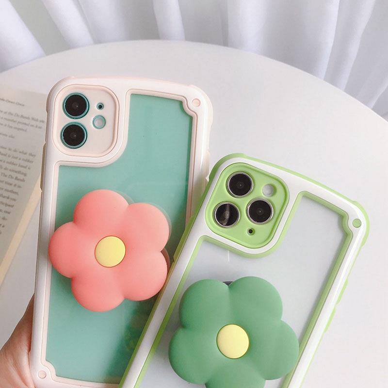 Ốp Điện Thoại Họa Tiết Hoa 3D Màu Kẹo Chống Rơi Cho iPhone 13 12 11 Pro Max XS XR X 8 7 Plus + SE 2020