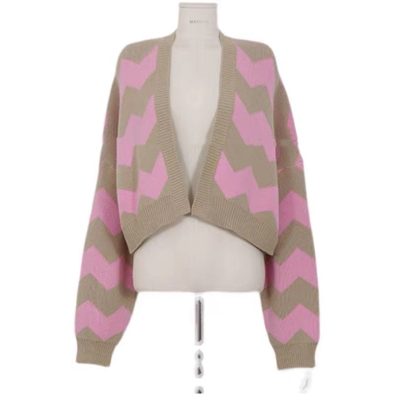 SUXI Áo Khoác Cardigan Dệt Kim Dáng Rộng Họa Tiết Kẻ Sọc Thời Trang Mùa Thu Phong Cách Hàn Quốc Cho Nữ