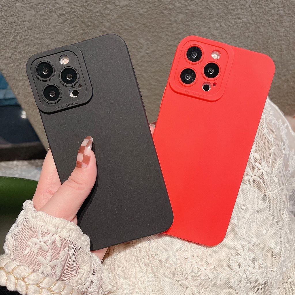 Ốp Điện Thoại Silicon Mềm Chống Sốc Màu Trơn Họa Tiết Hoạt Hình Cho iPhone 13 12 11 Pro Max 6 7 8Plus X XS XR