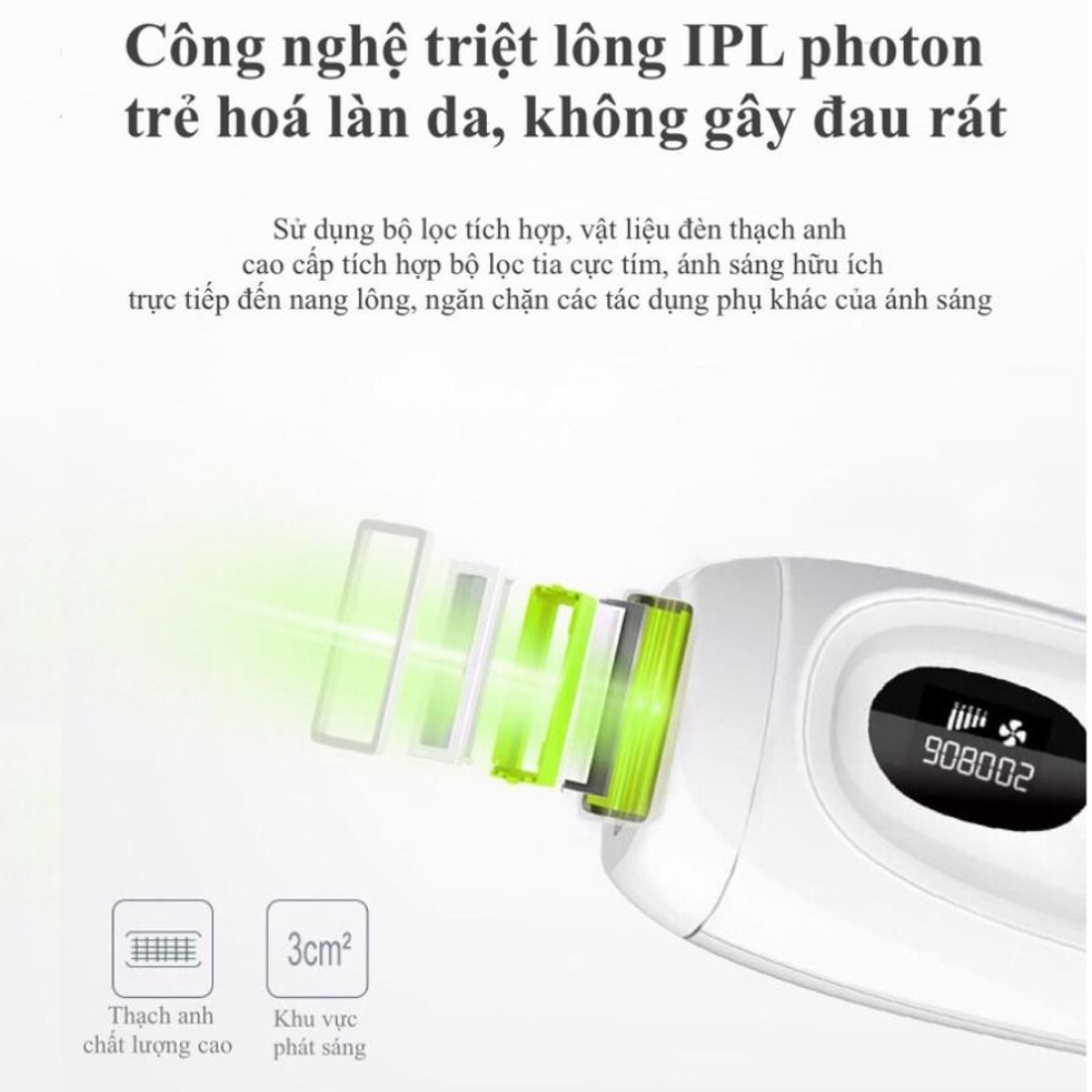 Máy triệt lông mini đa năng-Công nghệ laser LPL 990000 không gây đau-Triệt lông toàn thân-Bảo hành 12 tháng