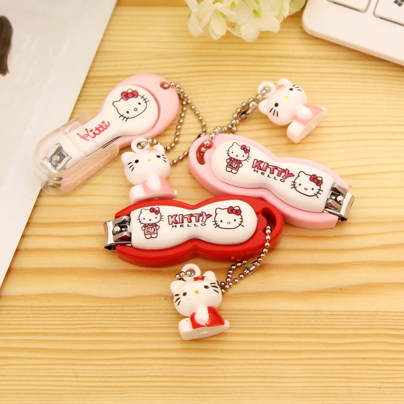 ĐỒ BẤM MÓNG TAY HELLO KITTY NHỎ GỌN VÀ ĐÁNG YÊU CÓ DÂY ĐEO
