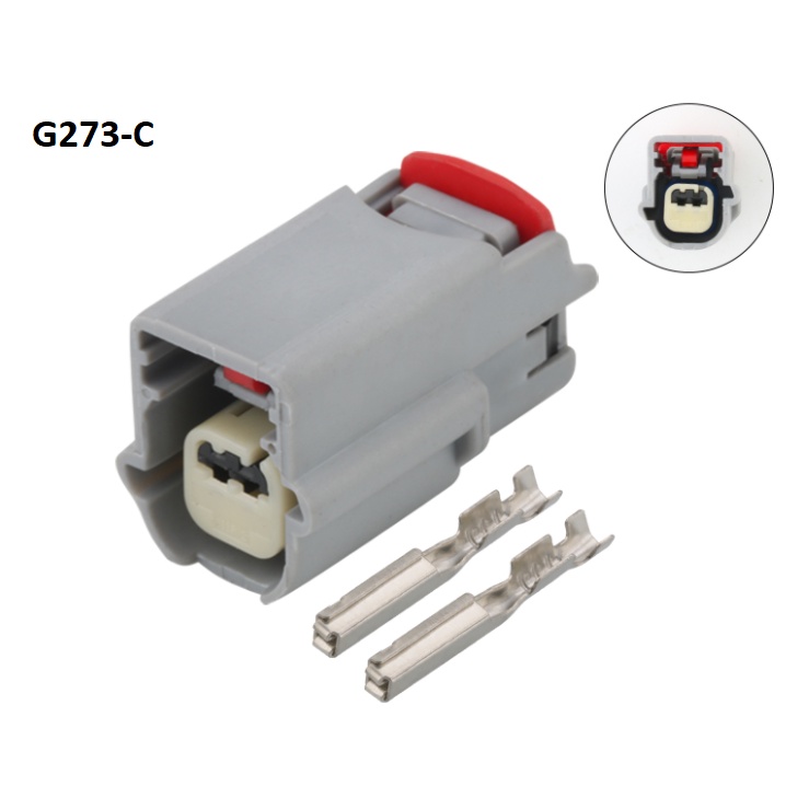 G273-Giắc cắm cảm biến ô tô 2 lỗ 1mm màu xám rãnh xéo