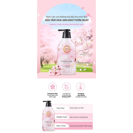 Sữa Tắm Happy Bath Hương Nước Hoa Lovely Pink Florence Perfume Body Wash 900g