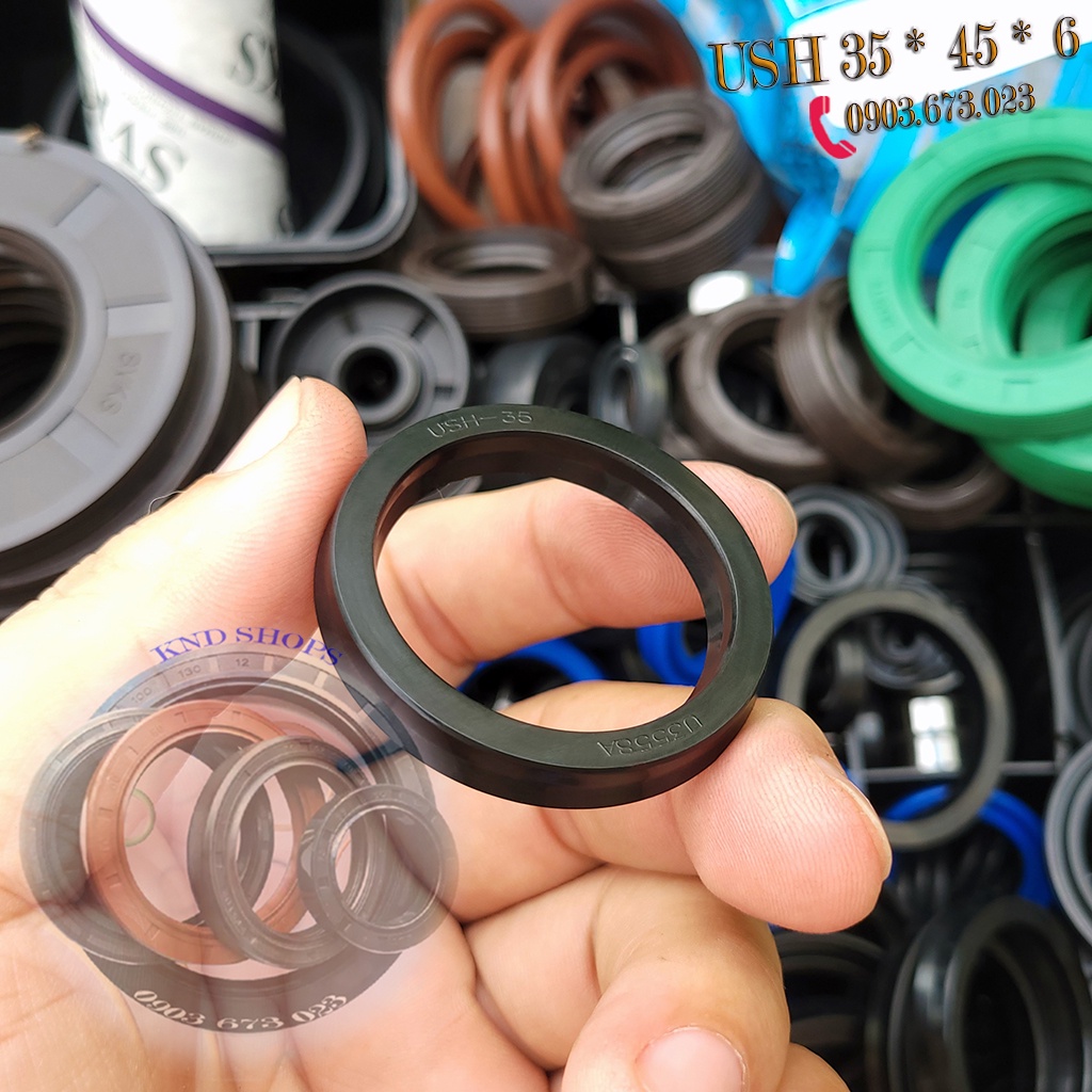 Gioăng phớt thủy lực USH 35*45*6, phớt chắn dầu thủy lực chuyên cho máy đào, máy xúc, cẩu và xe nâng | KND Shops