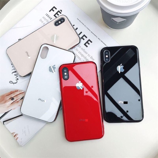 Ốp Giả Kính Viền Si Dành Cho iPhone