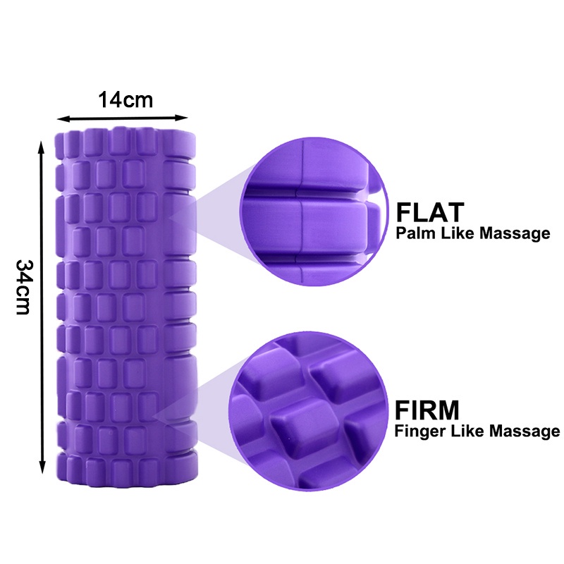Ống Lăn Con Lăn Massage Hỗ Trợ Tập Yoga Gym Giúp Giãn Cơ 34x14cm - Yoga Foam Roller Chất Liệu Mút EVA Chống Cong Vênh