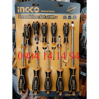 Bộ tuốc nơ vít 10 chi tiết ingco hksd1028